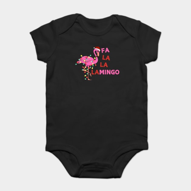 Christmas Flamingo Baby Bodysuit by The WYLD Tribe